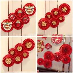 Set 6 rẻ quạt làm oản,trang trí nhà cửa, trang trí Tết siêu đẹp - Xinh Decor 1