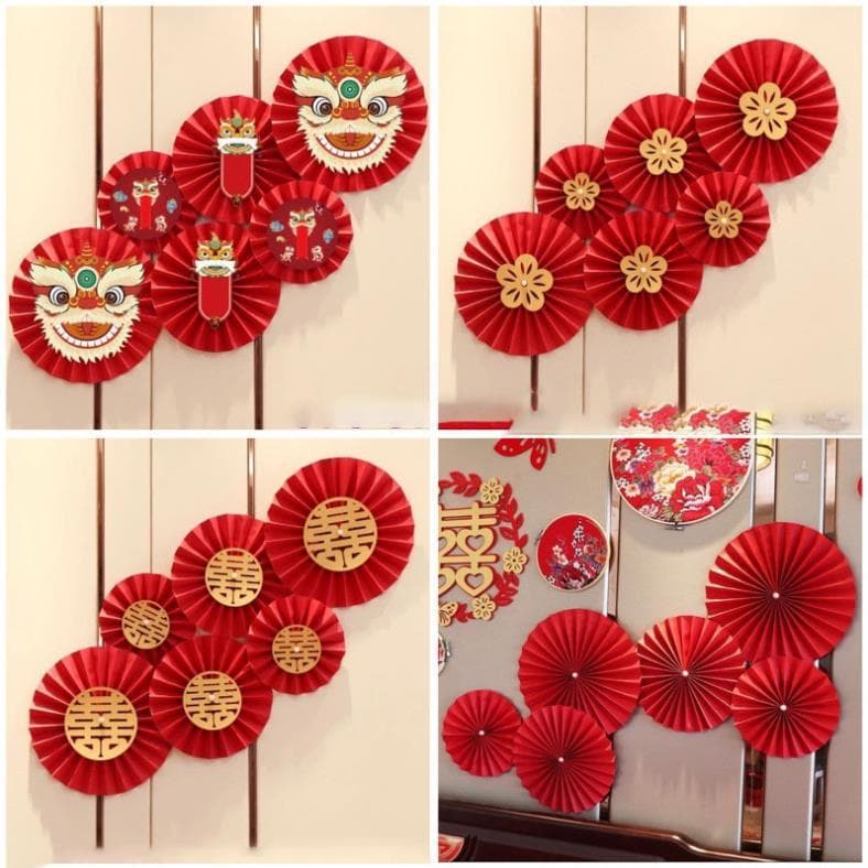 Set 6 rẻ quạt làm oản,trang trí nhà cửa, trang trí Tết siêu đẹp - Xinh Decor