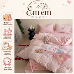 Bộ chăn ga gối nỉ nhung 4 món đầy đủ,vỏ chăn có khoá kéo,hoạ tiết thêu nổi 5D tinh xảo 1