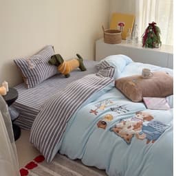 Bộ chăn ga gối nỉ nhung 4 món đầy đủ,vỏ chăn có khoá kéo,hoạ tiết thêu nổi 5D tinh xảo 2