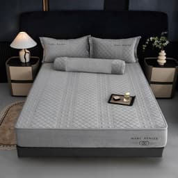 Bộ chăn ga ga gối nỉ nhung Marc Renier kết hợp chăn lông thỏ siêu ấm,thiết kế sang trọng chất lượng cao 5