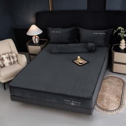 Bộ chăn ga ga gối nỉ nhung Marc Renier kết hợp chăn lông thỏ siêu ấm,thiết kế sang trọng chất lượng cao 4