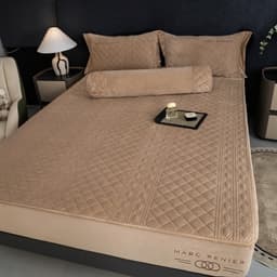 Bộ chăn ga ga gối nỉ nhung Marc Renier kết hợp chăn lông thỏ siêu ấm,thiết kế sang trọng chất lượng cao 7