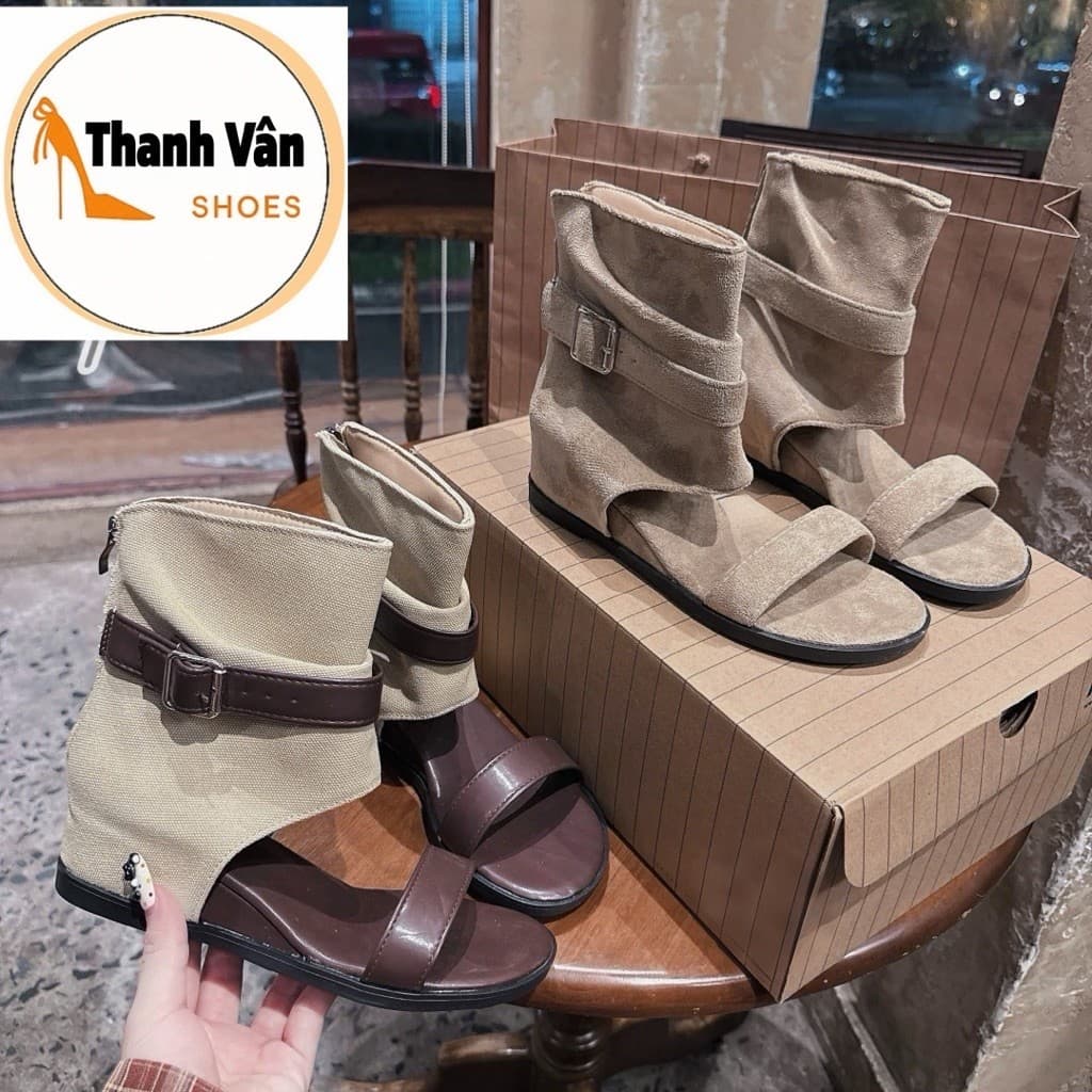 (D0491) Boot sandannu  quai khoá  cao 5 phân  -   Thanh Vân Shoes - Bốt nữ/Sandannu