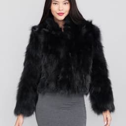 [ Hiền BigSize] Áo Khoác Lông Xù Nữ Dáng Lửng Croptop Sang Chảnh - Áo Khoác Lông Cổ Cao Ấm Áp Hàng vnxk 1