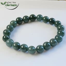 [Nông Trại Cẩm Thạch] Chuỗi Ngọc Cẩm Thạch Lam Ngọc Type A Kích Thước Hạt 9mm, Kèm Giấy Kiểm Định 2
