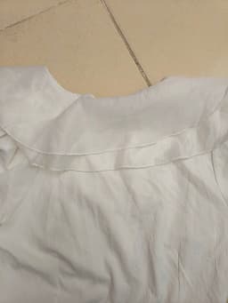 [2hand] Áo sơ mi trắng cộc tay phối voan cổ bèo cúc bọc kiểu vest freesize đến L 2