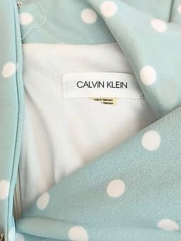 [2hand] Đầm dạ thun chấm bi xanh kèm đai lỗi 1 khoen ở đai freesize đến XL 4