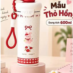 Bình giữ nhiệt inox 316 dung tích 600ml, ly giữ nhiệt XCUP có nắp bịt kèm dây đeo tiện lợi 4