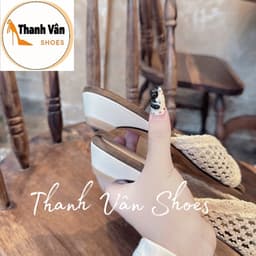 (G0355)Cao gót kẹp quai vải cao 3 phân  -   Thanh Vân Shoes - Dép thời trang/Cao gót 8