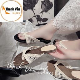 (G0355)Cao gót kẹp quai vải cao 3 phân  -   Thanh Vân Shoes - Dép thời trang/Cao gót 2