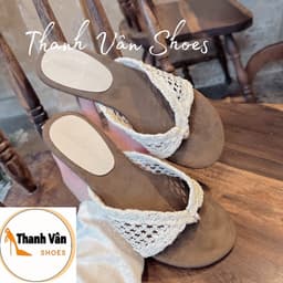 (G0355)Cao gót kẹp quai vải cao 3 phân  -   Thanh Vân Shoes - Dép thời trang/Cao gót 6
