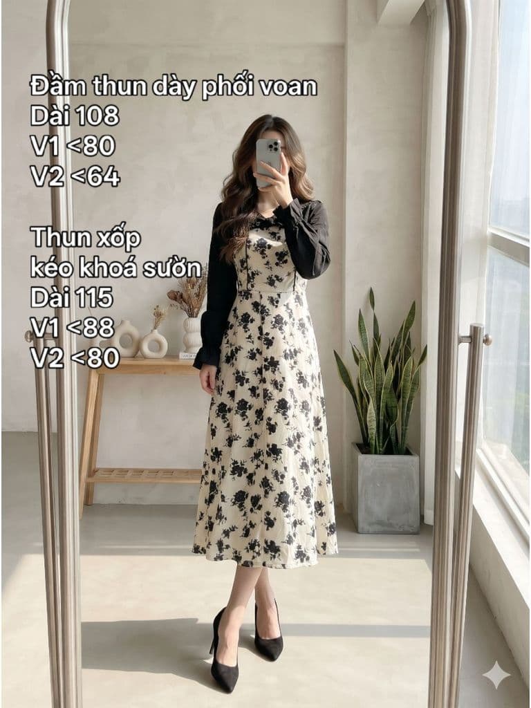 [2hand] Đầm thun phối voan đen nơ kiểu choàng size XS S M L nhỏ