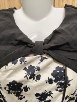 [2hand] Đầm thun phối voan đen nơ kiểu choàng size XS S M L nhỏ 6