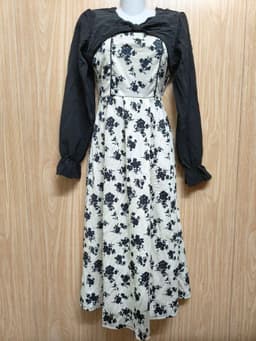 [2hand] Đầm thun phối voan đen nơ kiểu choàng size XS S M L nhỏ 8