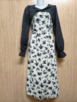 [2hand] Đầm thun phối voan đen nơ kiểu choàng size XS S M L nhỏ 5