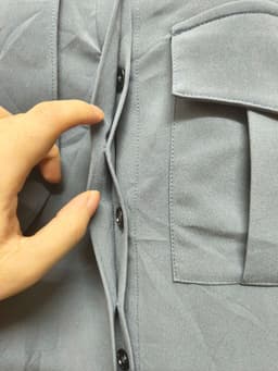 [2hand] Đầm sơ mi kiểu khoác được xanh xám chất đanh đứng form cúc ẩn có dây đeo đai freesize đến L 6