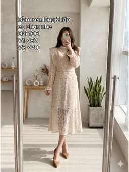 [2hand] Đầm ren lông 2 lớp hồng eo chun nhẹ size S 1