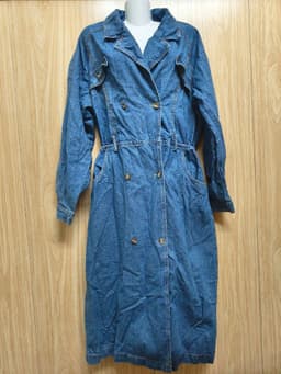 Đầm jean dáng vest eo chun mặc như khoác được có đỉa đeo đai freesize đến L 4