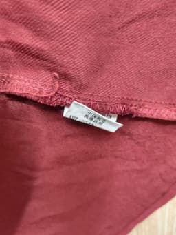 [2hand] Đầm nỉ nhung tăm đỏ rượu eo chun size S 4