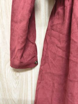 [2hand] Đầm nỉ nhung tăm đỏ rượu eo chun size S 6