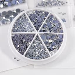 Set đá nail YHB trắng trong lấp lánh nhiều kích thước, túi 360 viên, 1500 viên hoặc khay 700 viên 2