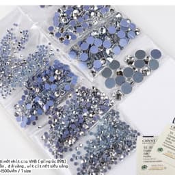 Set đá nail YHB trắng trong lấp lánh nhiều kích thước, túi 360 viên, 1500 viên hoặc khay 700 viên 4