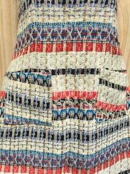 [2hand] Đầm dạ tweed 2 dây tua rua kẻ mix màu có túi kéo khoá sau size S 4