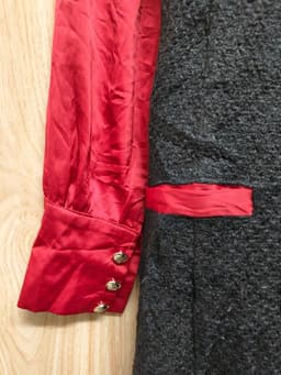 [2hand] Đầm dạ tweed đen phối sơ mi lụa đỏ kéo khoá sau size XL 4