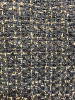 [2hand] Đầm dạ tweed cộc tay đen dệt kim tuyến vàng khoá kéo sau màu vàng có lớp lót size S 5