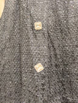 [2hand] Đầm dạ tweed sát nách nhấn 1 li đính cúc đá khoá kéo sau có lớp lót size M L nhỏ 4
