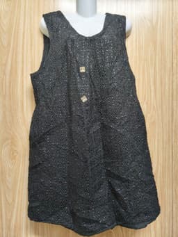[2hand] Đầm dạ tweed sát nách nhấn 1 li đính cúc đá khoá kéo sau có lớp lót size M L nhỏ 3