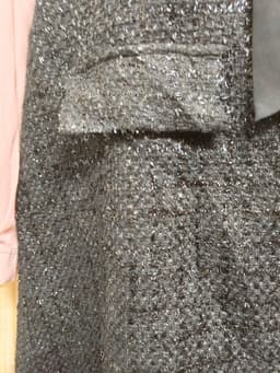 [2hand] Đầm dạ tweed sát nách cổ V rộng dệt kim tuyến bling size M L 2