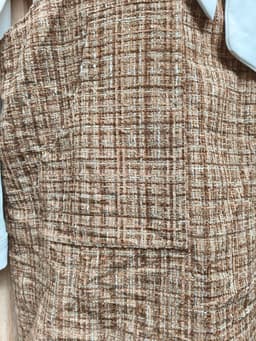 [2hand] Váy yếm dạ tweed nâu cúc vàng 2 túi có lớp lót size S M 5