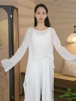 (Hàng sẵn) Áo tập múa cổ trang Áo múa truyền thống (ko kèm áo lót trong) 2