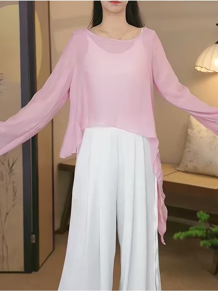 (Hàng sẵn) Áo tập múa cổ trang Áo múa truyền thống (ko kèm áo lót trong)