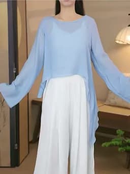 (Hàng sẵn) Áo tập múa cổ trang Áo múa truyền thống (ko kèm áo lót trong) 3