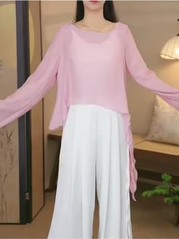 (Hàng sẵn) Áo tập múa cổ trang Áo múa truyền thống (ko kèm áo lót trong) 2