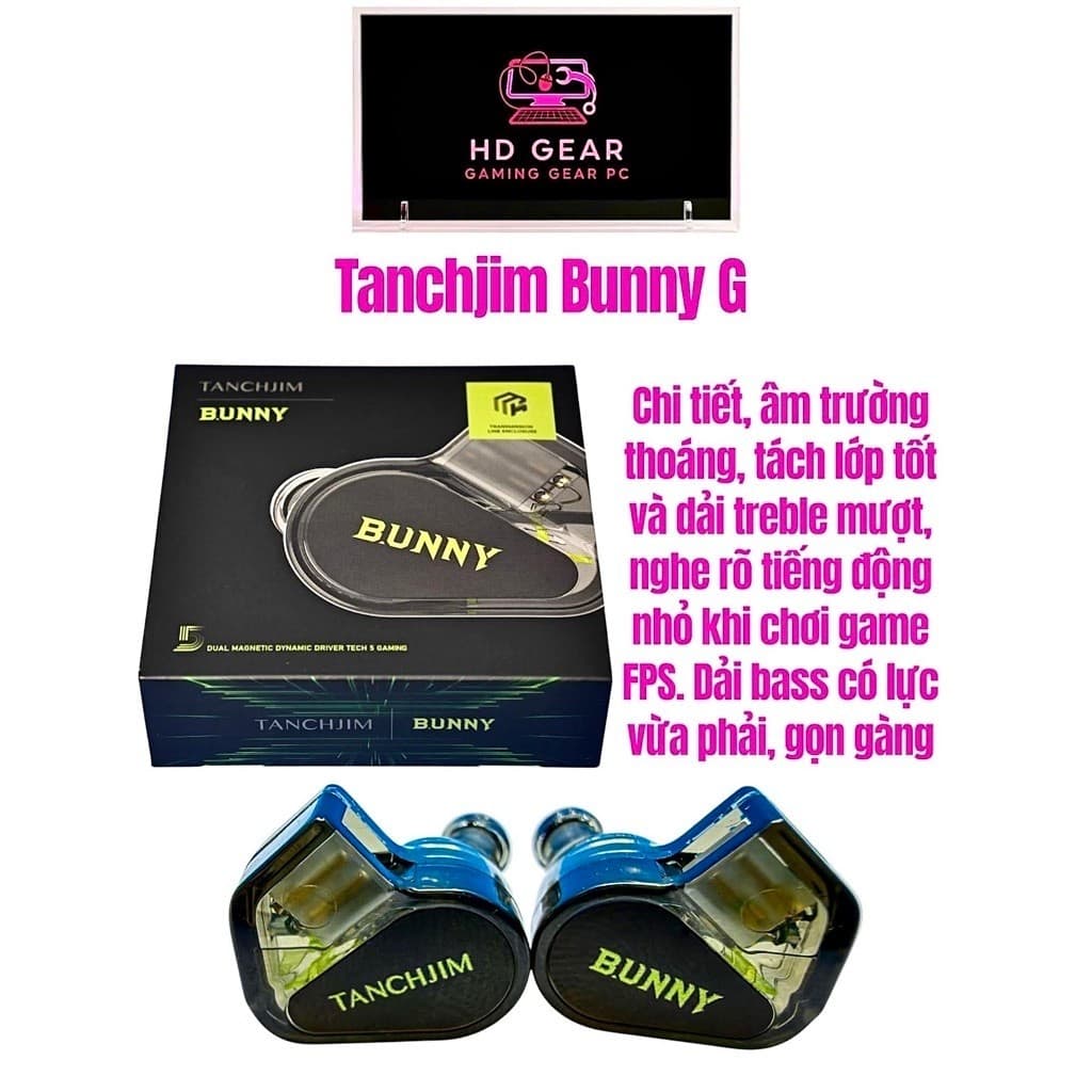 TANCHJIM BUNNY G Phiên bản Tai nghe nhét tai DMT 5 Ultra có Mic Type-C Tai nghe có dây cho điện thoại PC Game