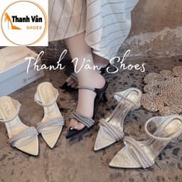 (G0356) Cao gót mũi nhọn dây quai xoàng 3 màu cao 5 phân_Thanh Vân Shoes_ Cao gót/ dép thời trang 1