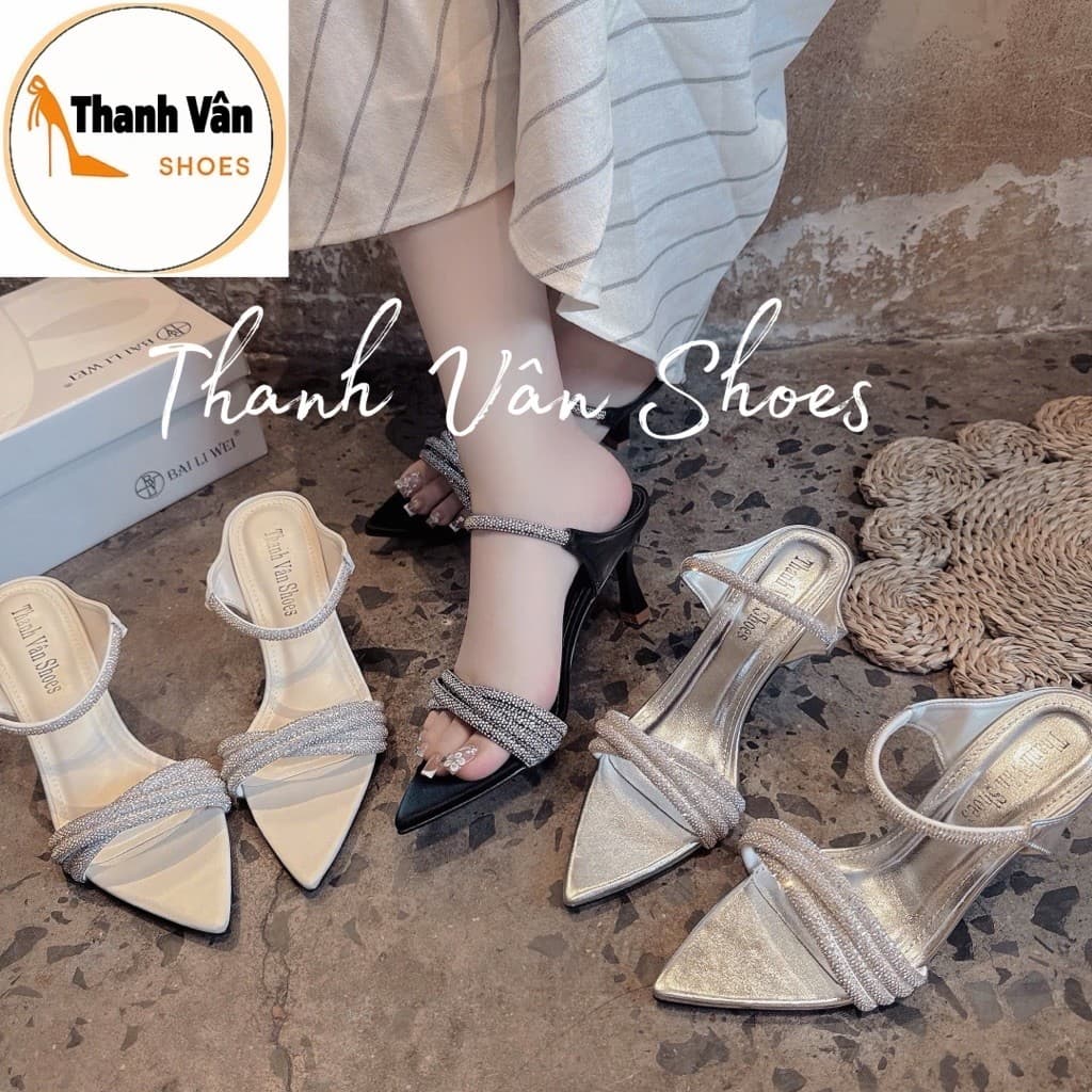 (G0356) Cao gót mũi nhọn dây quai xoàng 3 màu cao 5 phân_Thanh Vân Shoes_ Cao gót/ dép thời trang