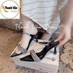 (G0356) Cao gót mũi nhọn dây quai xoàng 3 màu cao 5 phân_Thanh Vân Shoes_ Cao gót/ dép thời trang 5