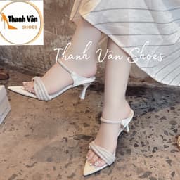 (G0356) Cao gót mũi nhọn dây quai xoàng 3 màu cao 5 phân_Thanh Vân Shoes_ Cao gót/ dép thời trang 6
