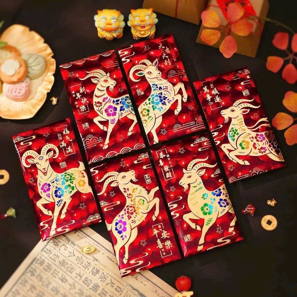 🧧 Set bao lì xì Tết 30 cái – dê vàng thành công, rước lộc đầu năm lì xì tết đỏ sang trọng 🧧 2027 may mắn