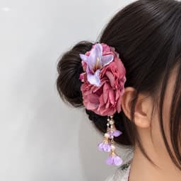 Kẹp Tóc Hoa Mẫu Đơn Tím Tua Rua Phong Cách Cổ Trang Phụ Kiện Chụp Ảnh Áo Dài Thanh Lịch 7