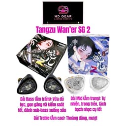 Tai nghe nhét tai In Ear IEM Tangzu Wan'er SG 2 đen và trắng driver dynamic 10mm màng PET 1