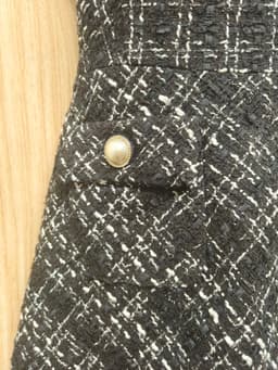 [2hand] Đầm dạ tweed sát nách túi đính ngọc kéo khoá sau có lớp lót size S M 3