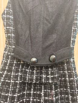 [2hand] Đầm dạ tweed sát nách lưng phối dạ ép đen kéo khoá sườn có lớp lót size S 4