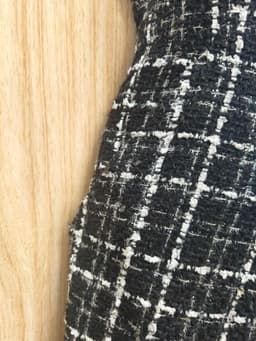 [2hand] Đầm dạ tweed sát nách lưng phối dạ ép đen kéo khoá sườn có lớp lót size S 5