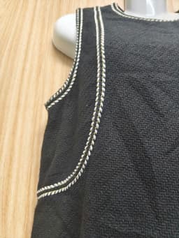 [2hand] Đầm dạ tweed sát nách đen viền xương cá kéo khoá sau lót nhung size M 4